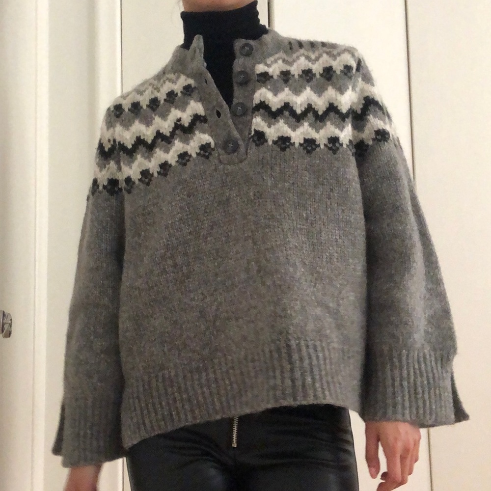 ❌SOLD!!!❌ BNWT Zara alpaca blend clunky knit wool sweater - Picture 1 of 6
